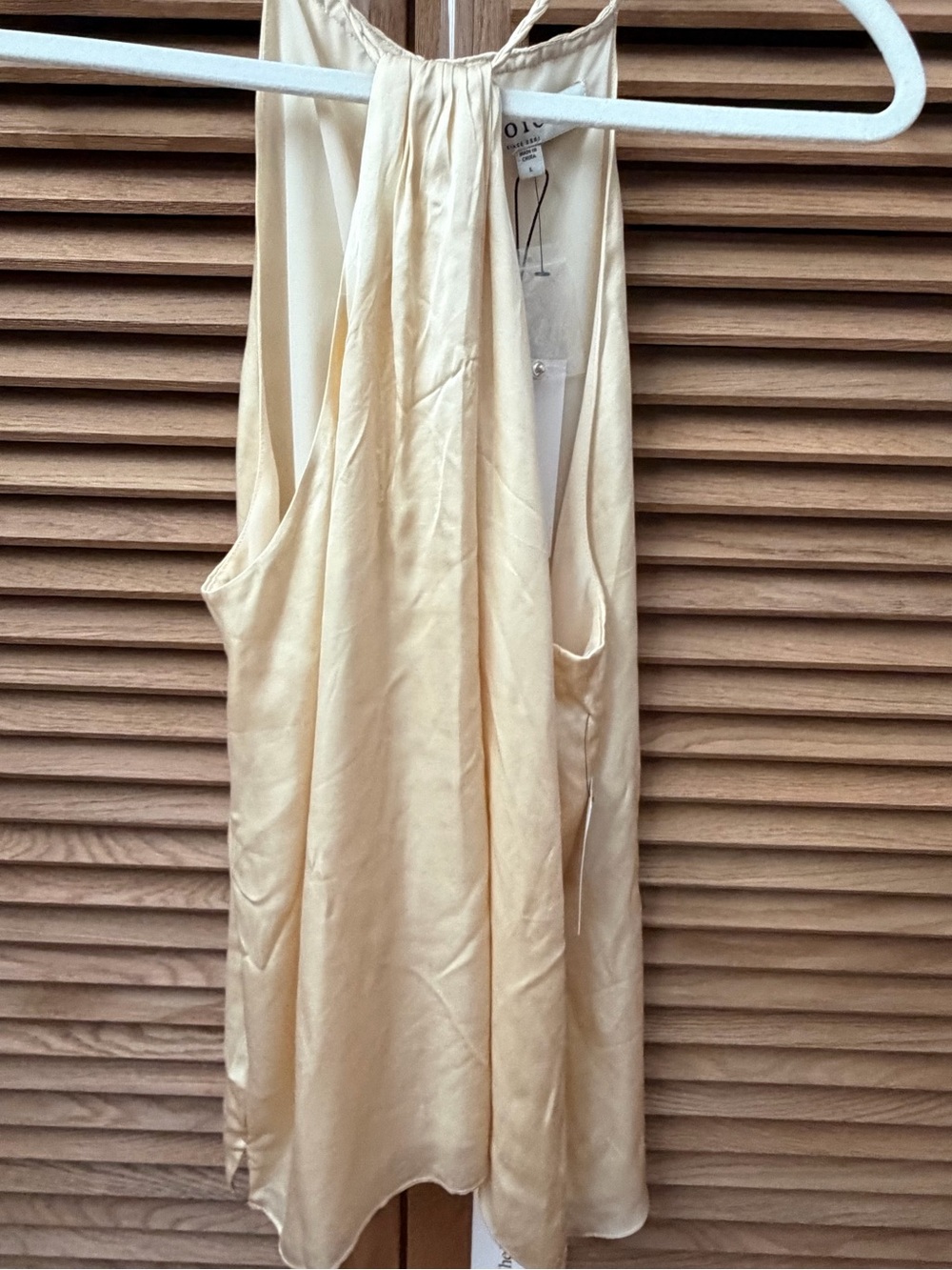 Joie Cream Satin Halter Tank Top